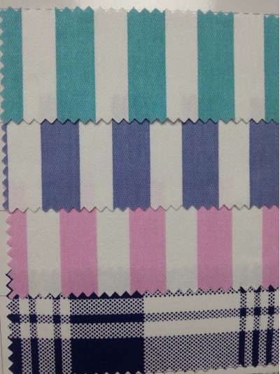 SX- YAXG 淺綠白條21*21/108*53 小斜紋深藍白格 40*40/133*72 耐漂白水 耐氯漂 制服 Anti bleaching bleaching resistant 45度照